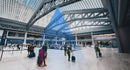 Milesight VS135 High Ceiling people counter in a high transit concourse, in-context